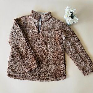 Super Warm Altar'd State Quarter Zip Brown Wubby Jacket/ SIZE L